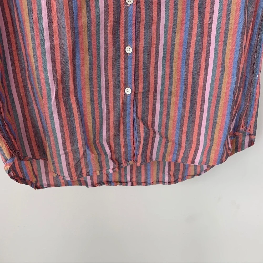 J. Crew 100% Cotton‎ Multicolor Striped Button Down Shirt Size M